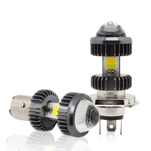 China Motorcycle Led Headlight Bulb Projector H4 BA20D Dual Color 20W  Mini Fog Driving Lights Bulbs on sale