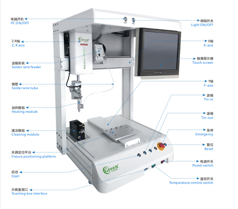 XYZ Axis 24VDC 350W Robot PCB AI Soldering Machine