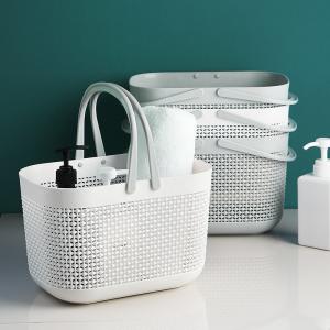 China White 12.5 Inch Plastic Picnic Basket With Handle For Neatening on sale