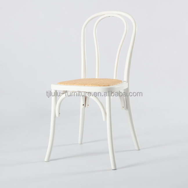 Chinese Mahogany and Rattan Material Nordic Home Furniture Wood Frame Banquet Dining Chair with Stackable Solid Wooden
