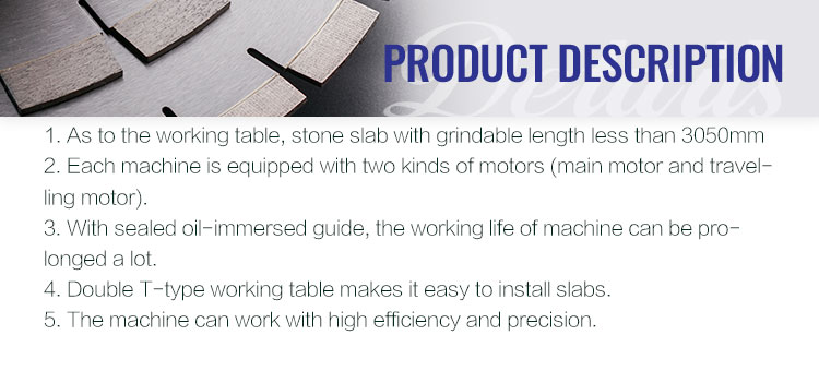 4/3.3KW Wet Granite Edge Profiling Router Machine for Stone Marking Grinding Polishing