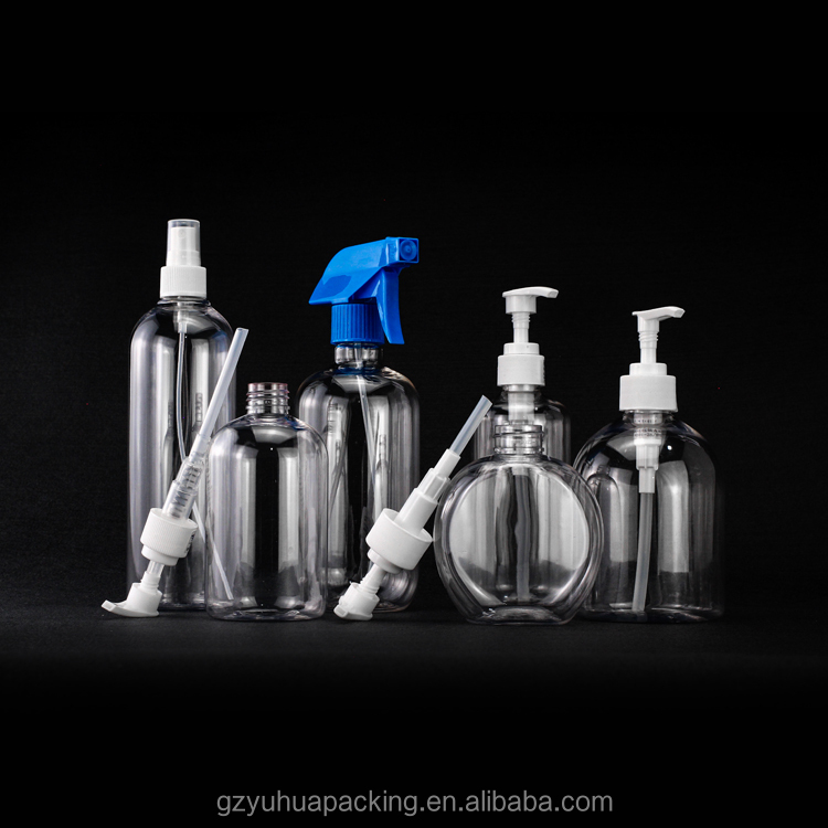 300ml Empty pet plastic bottle with pump for wash free hand sanitizer and alcohol