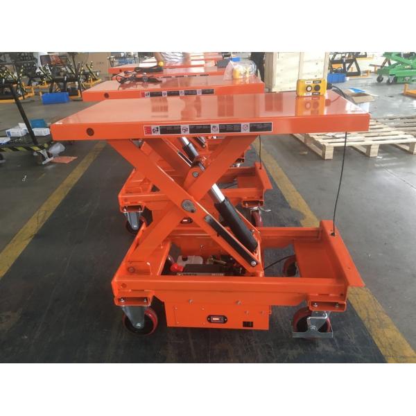 500kg 1102lbs Mobile Lift Tables Hydraulic Manual Mobile Single Scissor Lift Table Trolley