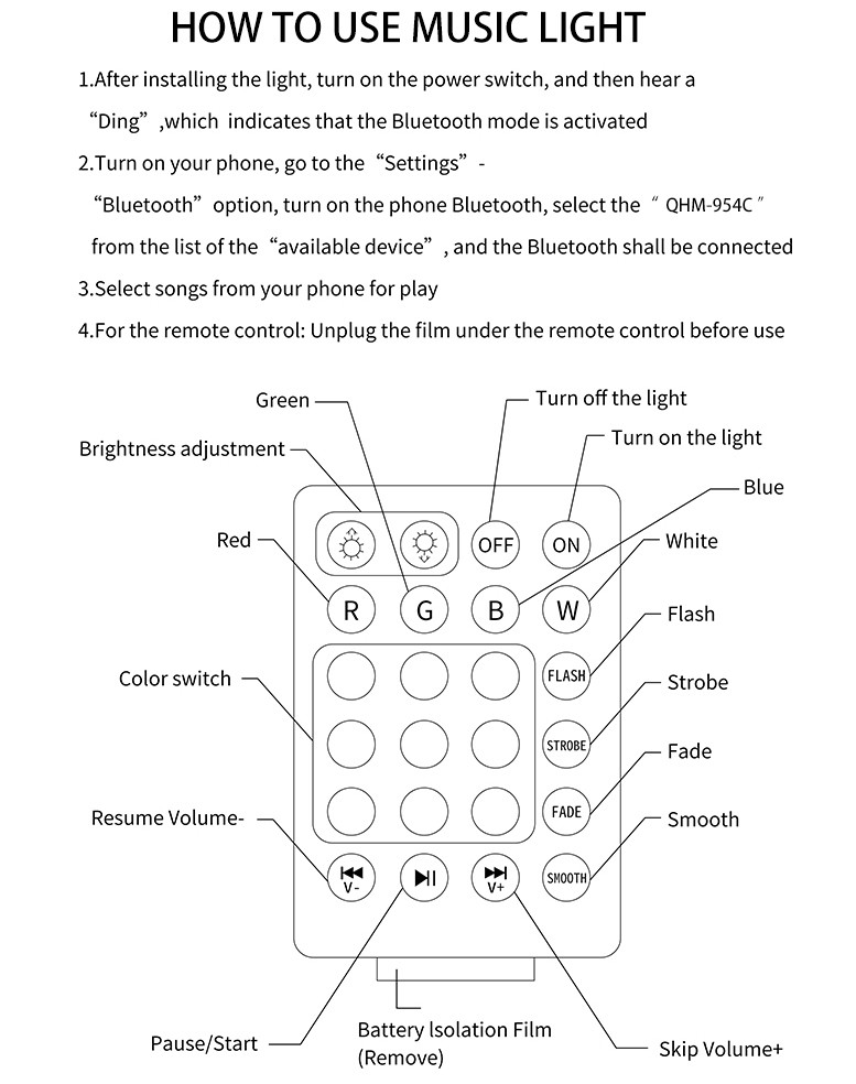 APP Control Bluetooth Music Light Bulb 6500K 10000H Life Span