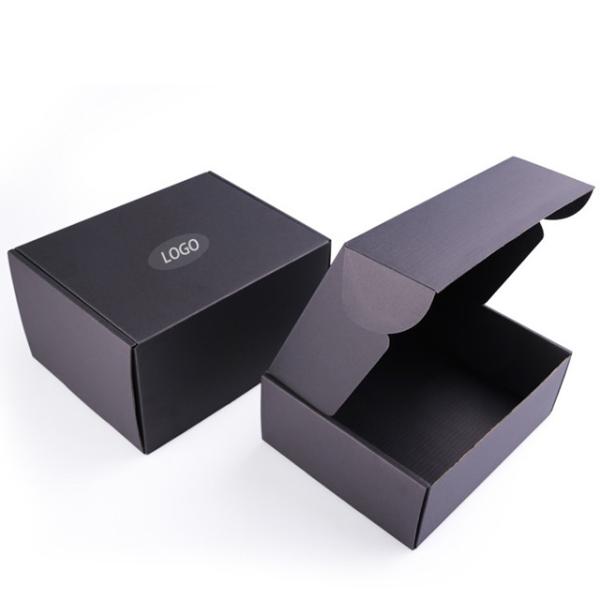 Quality Black Custom Flat Shipping Mailer Boxes With Custom Design for sale