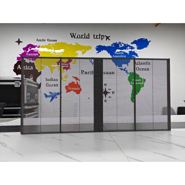Customized Full Color Transparent Display Screen For Building Facades / Glass Curtain Walls