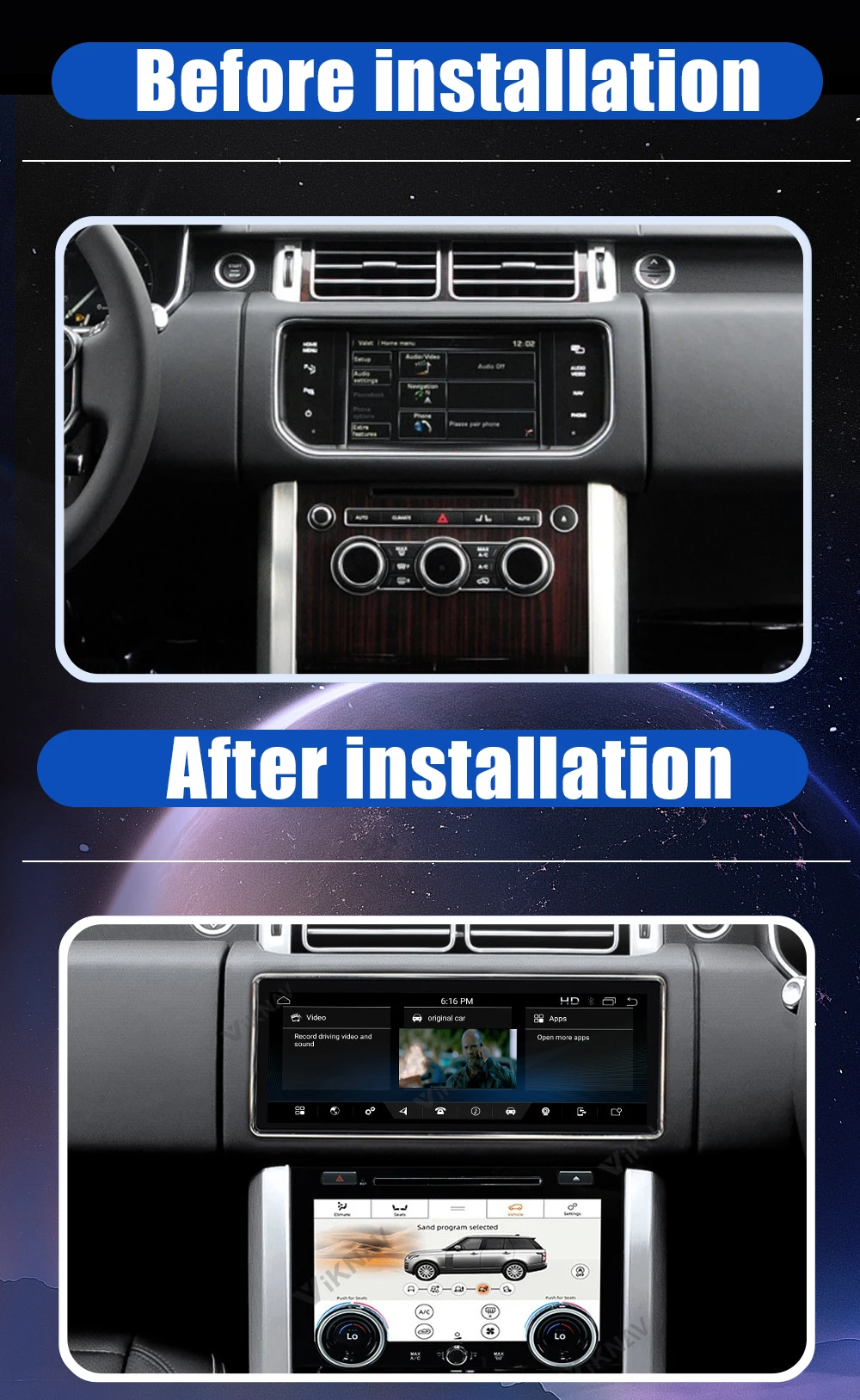 Viknav Fit For Land Range Rover Vogue L405 2013-2017 10.4 inch Car air Conditioning Panel Climate Board AC Panel