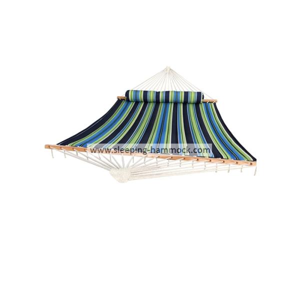 Oversized Quilted Tree Sleeping Hammock Variation Striped Pattern With Solid Spreader Bar