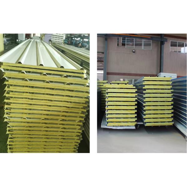 Polyurethane Fireproof Rock Wool Puffed Sheet Roofing Building Material