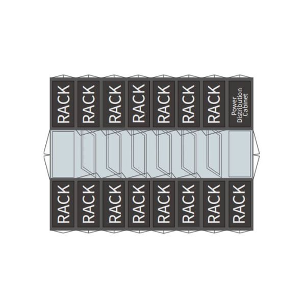 High Density Hot Cold Aisle Containment Data Center 14 Rack 5kW OEM