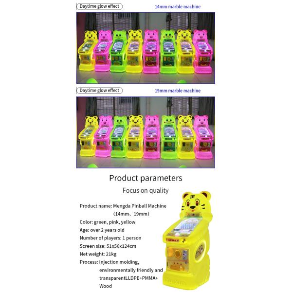 19mm Tiger Arcade Pinball Machine Fun-Filled Entertainment Colorful Design Skill Testing Game Ideal For Kids