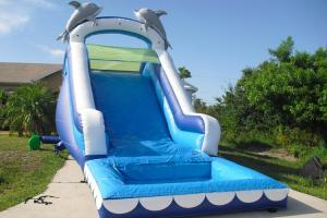 Buy cheap Play Inflatable Water Slides For Kids / Dolphin Inflatable Pool Water Slide product