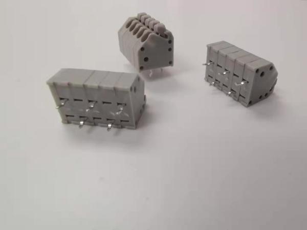 Quality Screwless Terminal Block Button Press Pitch 3.5mm Gray Dip/180° Customized Pins for sale