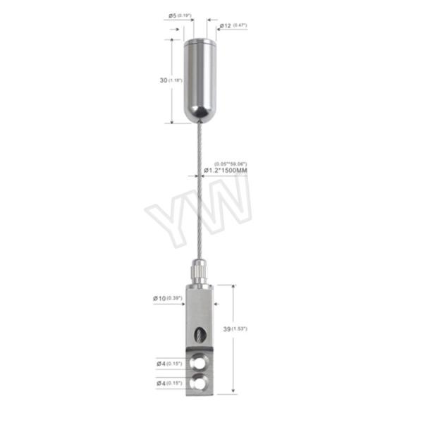 Ceiling Mounted Art Cable Hanging System / Wire Suspension Kit For Gallery Display