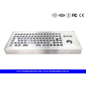 Desktop 86 Keys Stainless Steel Keyboard With Trackball FCC Brushed