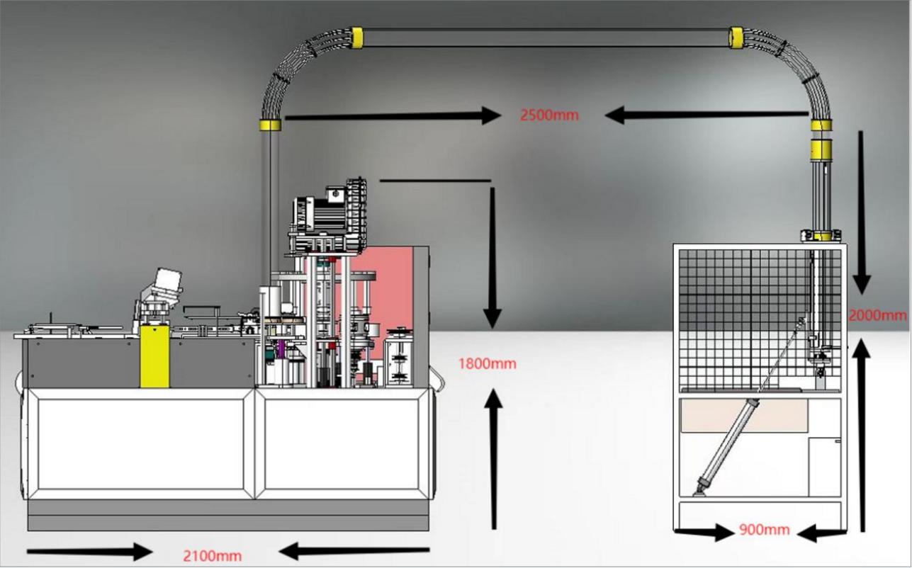External Size 2350*960*1700mm High Speed 70-90pcs/Min Machine To Make Disposable Paper Cup Production Line for Restaurant