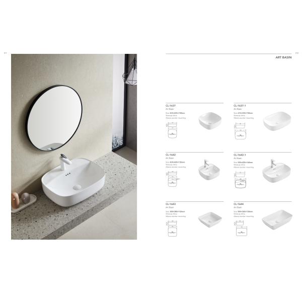 In Stock Bathroom Vanity White Single Porcelain Wash Basin Rectangular Platform Ceramic Washing Basins Countertop Bathroom Sinks