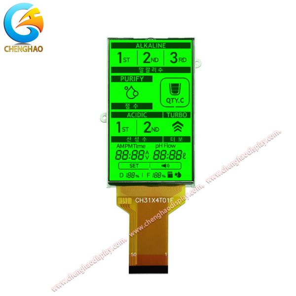 Quality 50 Pins Monochrome LCD Panel FPC 1/4 Duty 1/3 Bias Drive Method With Green Backlight for sale
