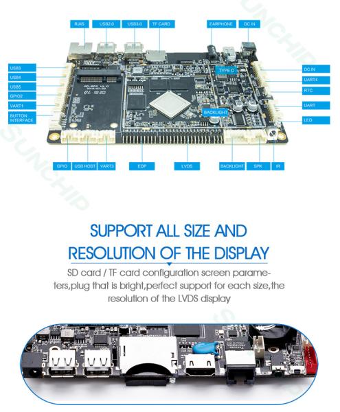Quality RK3288 Embedded Board Android LVDS EDP Display Interface Multi UART GPIO support 4G for sale