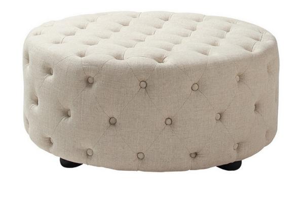 Quality French style footstool frames in wood and  home furniture of round ottoman for sale