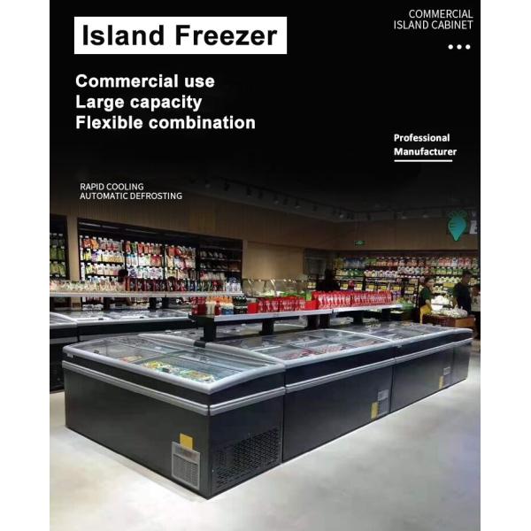 Cutomized Hypermarket Combination Cooler Island Display Freezer 530L
