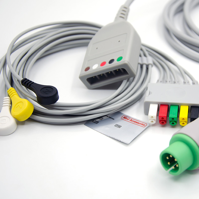 Buy cheap Split 6Pin 5 Leads ECG Monitor Cable Gray Color Latex Free Multi Function product