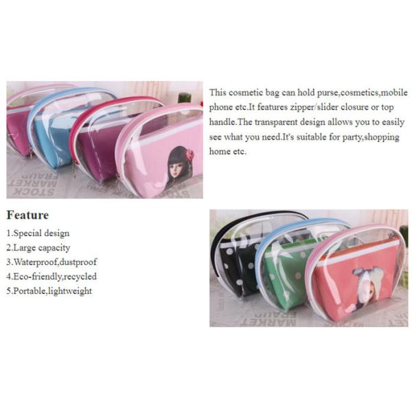 Coloreful Custom Printed Pvc Zipper Bag , Cosmetic Packaging Travel Bag