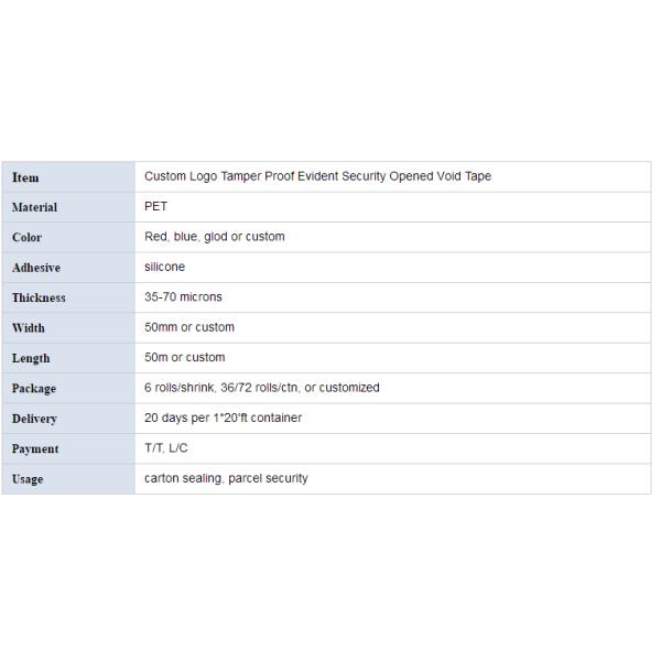 Tamper-evident security anti-counterfeit seal tape for carton package