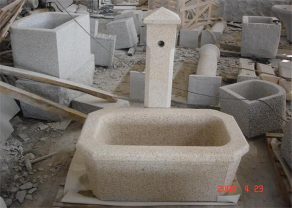 Quality Pedestal Granite Water Fountain , Decorative Garden Stones Customized Dimension for sale