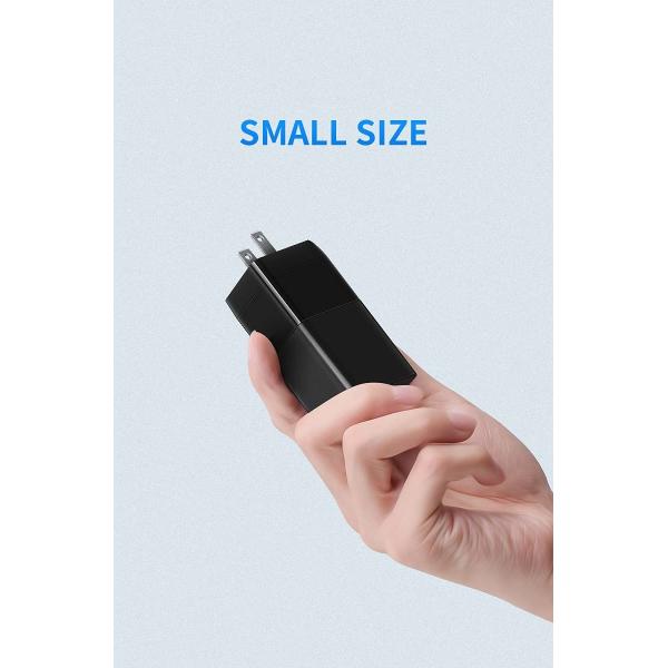 GaN 3 Port USB C Charger 65W PD 3.0 Wall Charger Block Adapter Compatible With IPhone 12