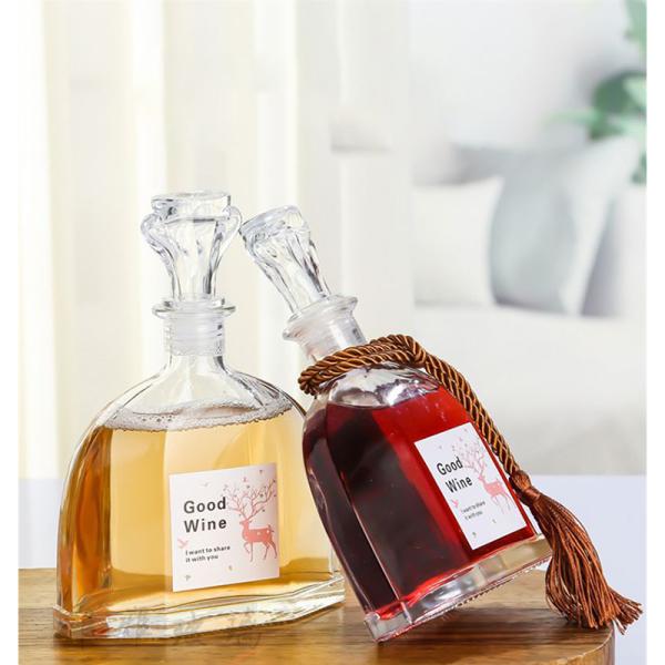 Clear 300ml Vodka Glass Drink Bottles With Airtight Stopper