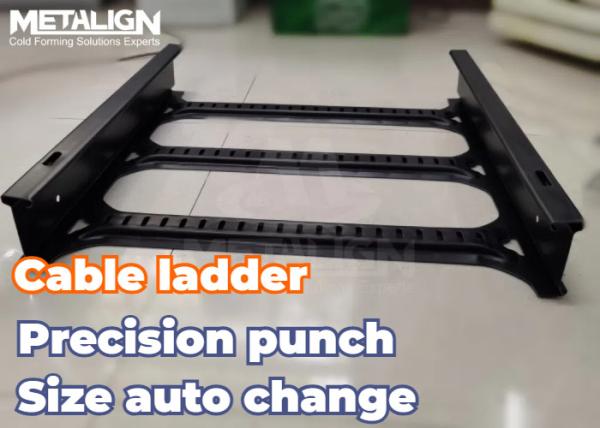 Quality Adjustable Width Ladder Tray Roll Forming Machine With Servo Feeding for sale