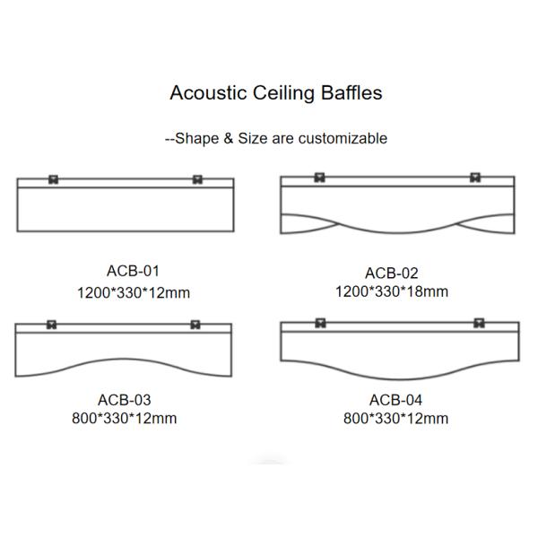 Polyester Fiber Recycled Acoustic Ceiling Baffles Triangle Shaped