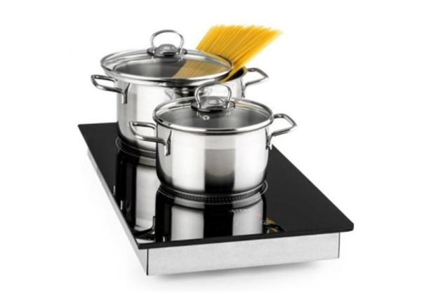 Quality Domino Black Crystal Glass Touch Control Ceramic Hob with 2 Burners for sale