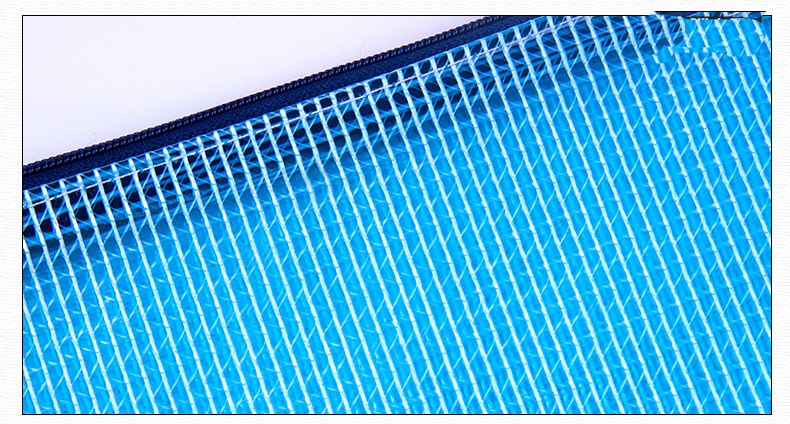 Thickened B4 mesh transparent waterproof stationery bag customized zipper file folder bag
