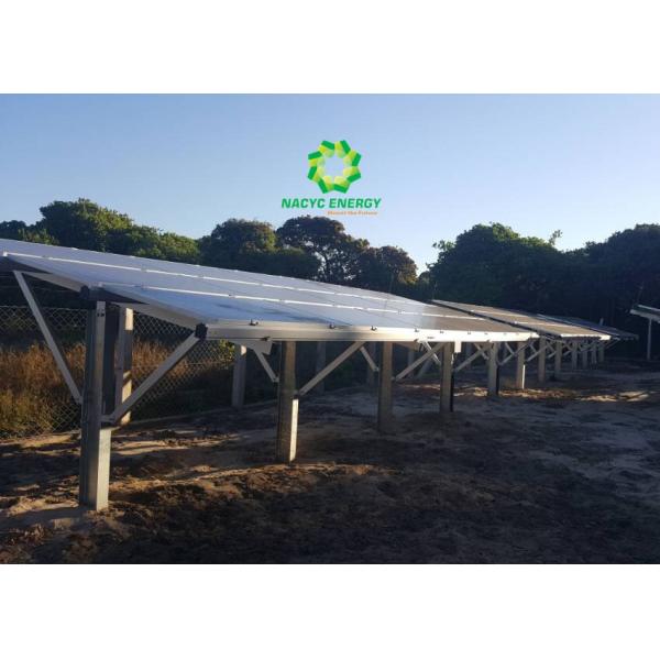 AL 6005-T5 Aluminum Solar PV Mounting Systems Hot Dip Galvanized Steel