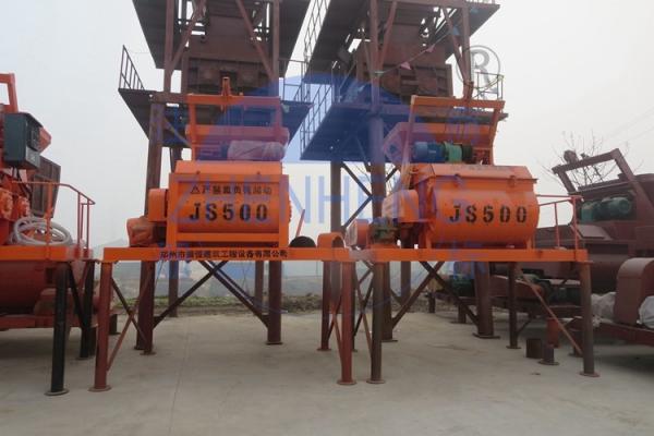 Quality Horizontal Twin Shaft JS500 Concrete Mixer Reliable Performance Circuit Protection for sale