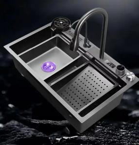 Buy cheap 304 Stainless Steel Utility Sink Digital Waterfall Kitchen Sink product