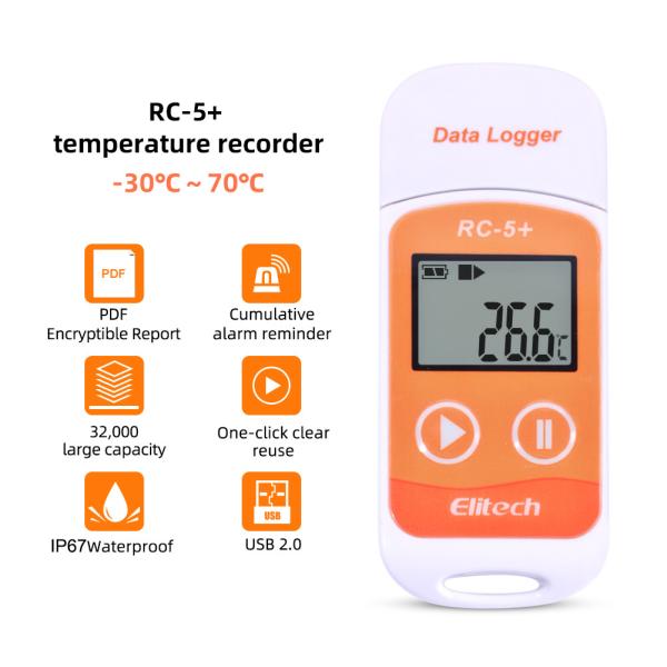 Quality Refrigeration USB Elitech RC-5+ Temperature Data Logger for sale