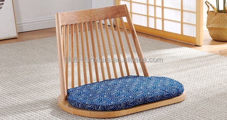 Solid Wood Dining Chair with Natural Floor Seating and Modern Tatami Seatback Design