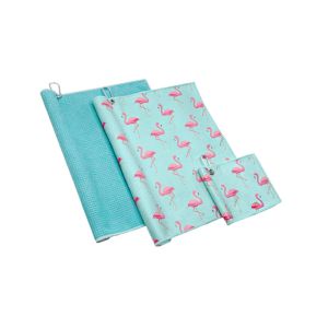 Silk Printed Microfiber Waffle Golf Towel With Grommet And Hook
