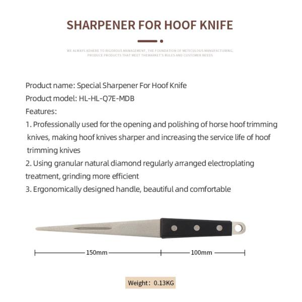 Hoof Knife Sharpener Steel Farrier Tool Honing Rod Sharpening Rod Ergonomic Handle Efficient Honing