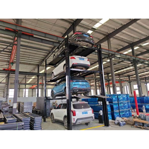 Safe Four Post Quadruple Parking Stacker Anti Fall Lock 4 Cars Vertical Storage Lift