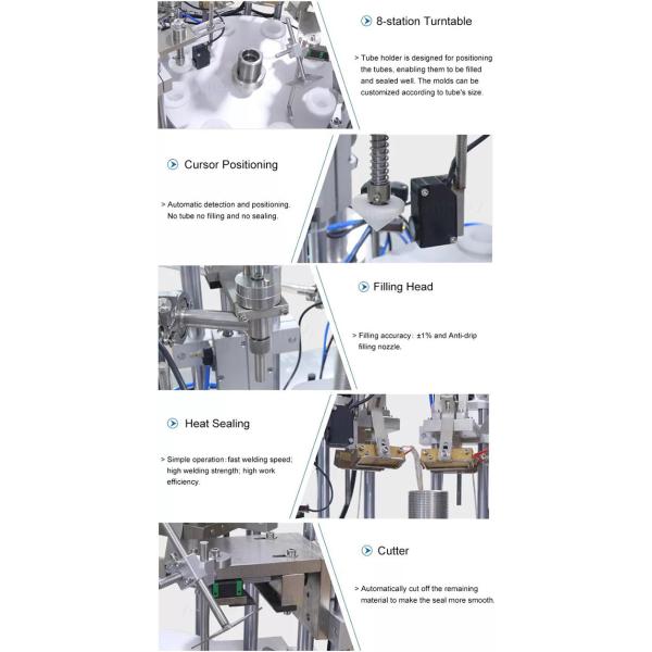 Semi Automatic Tube Filling Machine 5-250ml Multifunctional Durable