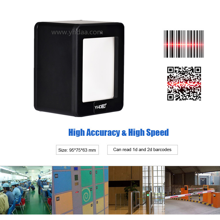 1D Qr Code Scanner Desktop Hands Free YHD-9800D Wired 2D Barcode Scanner
