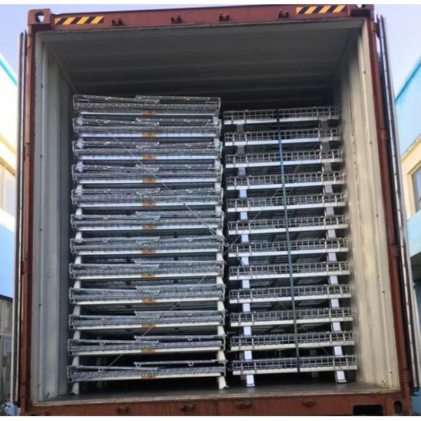 1000x1200mm Metal Steel Storage Welded Wire Mesh Pallet Cage Foldable Cage Container
