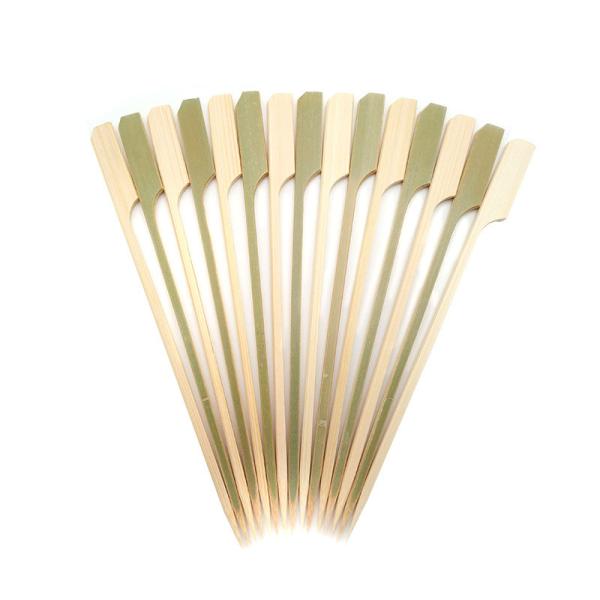 Quality 15cm bulk Green Bamboo Paddle Picks Sticks For Food for sale