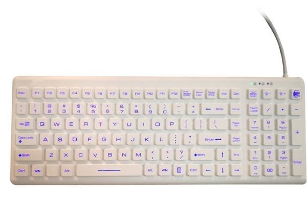 Quality Fully Washable / Waterproof Computer Keyboard With Magnetic Fix On Cart for sale