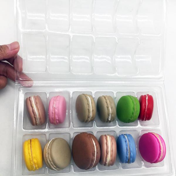12 cells plastic macaron tray clamshell packaging