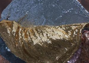 China Elegant Sequin Mesh Fabric , Aluminum Flakes Connection Metal Mesh Fabric on sale